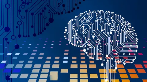 Placa de circuito de computadora con un cerebro dibujado, representando el hardware detrás de la inteligencia artificial